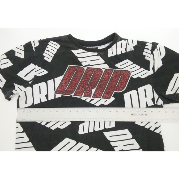 RGSTR Men's XL Large Medium All Over Print Drip Tshirt Black White - Picture 6 of 6